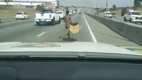 Naked Man Causes Traffic Concern on N3 South Near PPC in Johannesburg