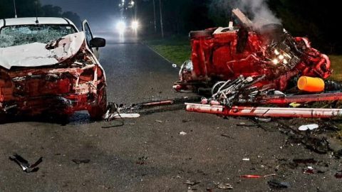 Chatsworth traffic collision: Two burned in head‑on crash