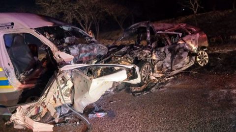 One motorist killed and 12 SAPS members injured in head-on crash on N1 near Polokwane