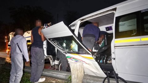 Taxi shot at in Amawoti, then crashes into municipal truck — driver trapped, passengers injured