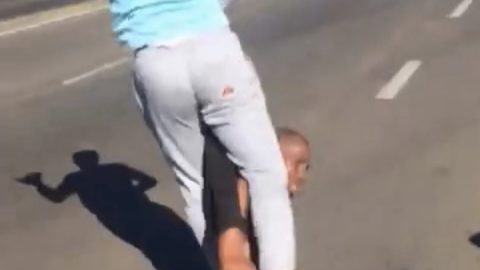 WATCH: Man allegedly linked to hijacking confronted and assaulted by group